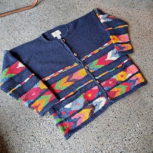 ボリビア製 マルチカラーカーディガン used [301007]