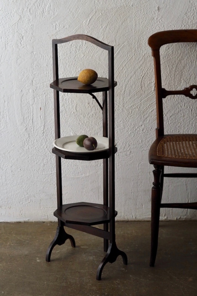 オークのケーキスタンド-antique oak cake stand