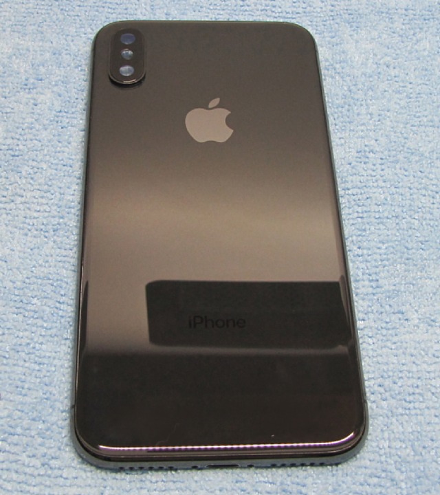№.61 iPhoneX バックパネル　スペースグレイ　アップル純正 ジャンク  アップル