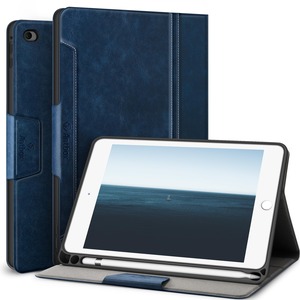 【在庫のみ】Antbox for iPad Mini 5/4 ケース Pencilホルダー付き 高級PUレザー 7.9インチタブレットケースカバー オートスリープ＆スタンド機能付き 全面保護 防衝撃デザイン for iPad Mini5/4 スマートケース カバー (ブルー)