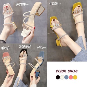 チャンキーヒール サンダル レディース 春夏 おしゃれ きれいめ 大人 かわいい スクエアトゥ クリア 太ヒール ストラップ 大人可愛い 大人女子