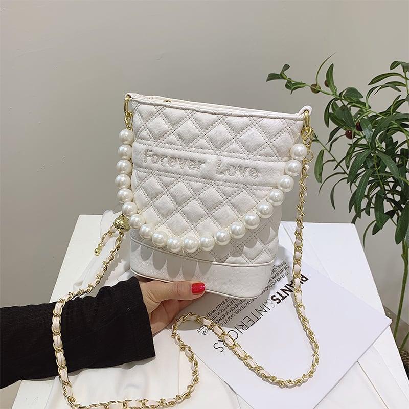 サマーチェーン パールレッド 夏物 真珠 メッセンジャーバッグ Tiancai_Wing_Bag35009320027