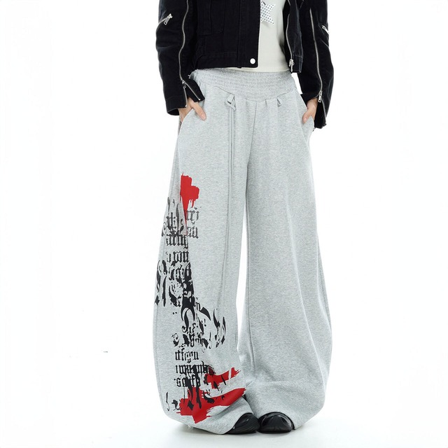 ゴシックレタリングペイントグラフィックパンツ 2col   R02860