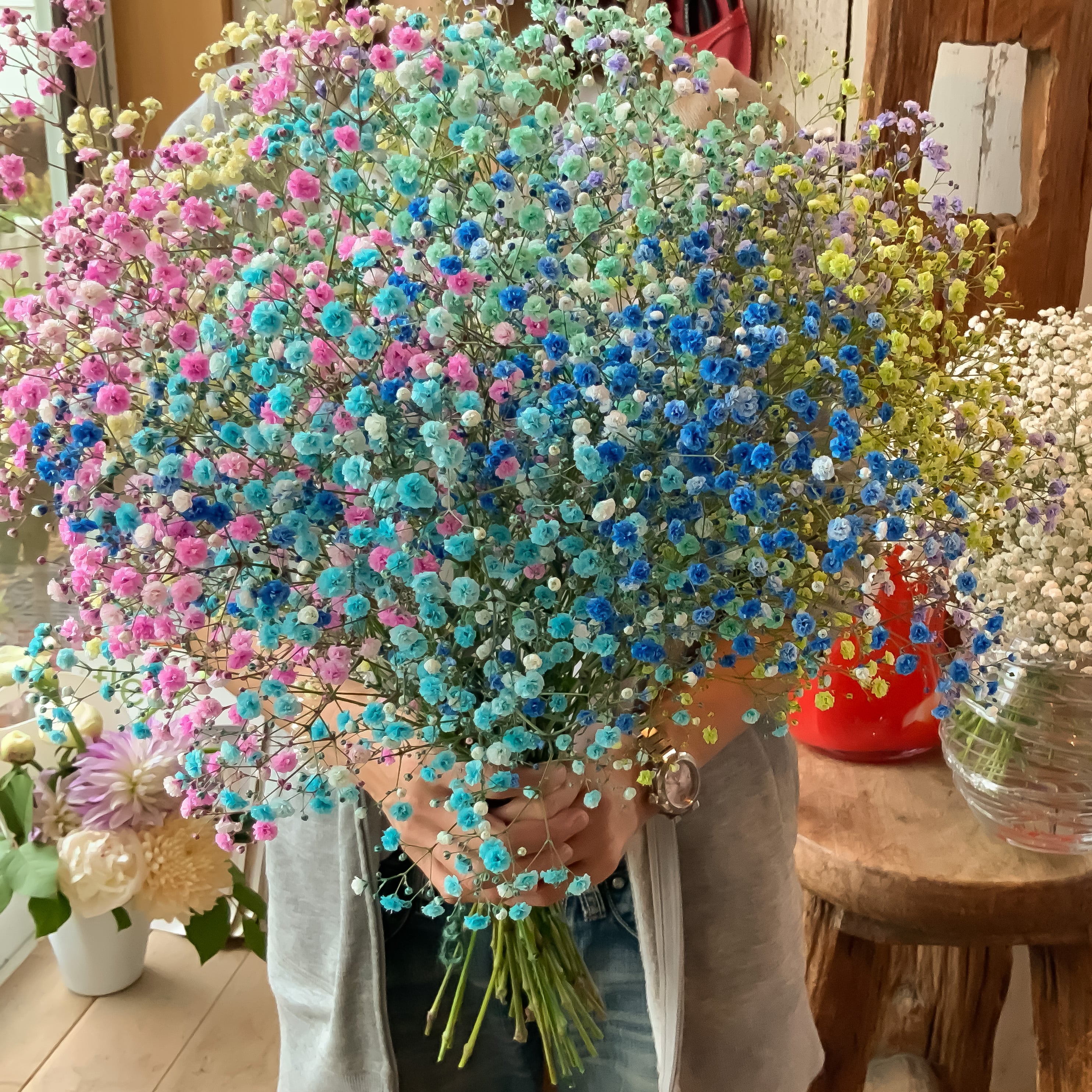 福島県昭和村 星カスミの花束 「レインボウブーケ」＃FUKUSHIMA PASS