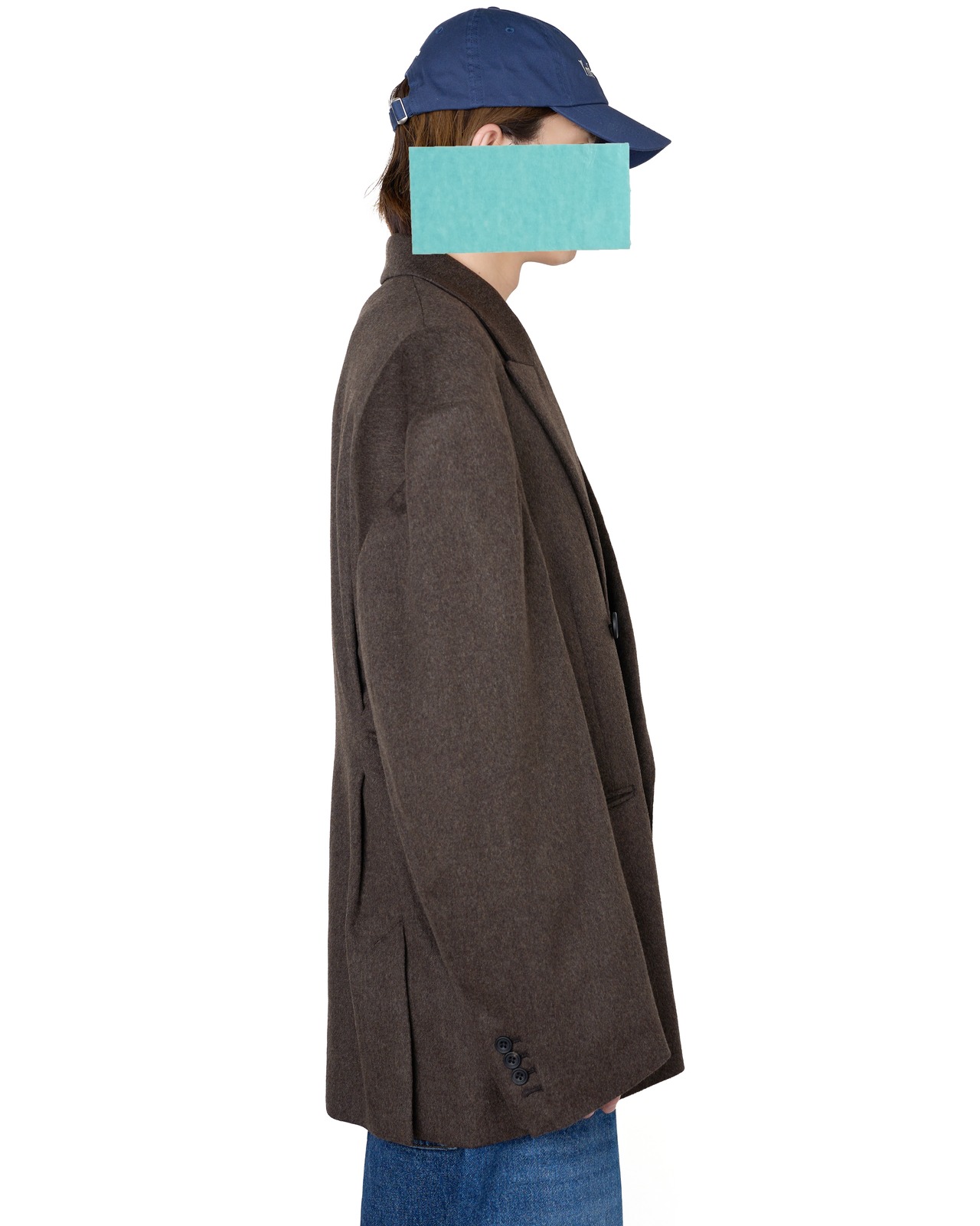 ssstein "DEFORMED SHOULDER DOUBLE BREASTED JACKET〔GREY BROWN〕"