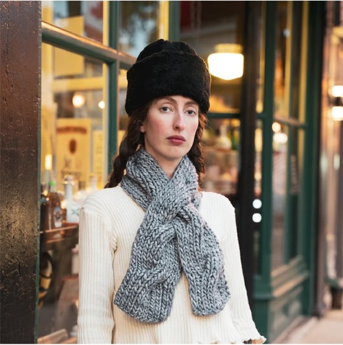 【福袋限定】RASTAで編むケーブル編みマフラー　キット（MORA巾着付き）送料込み