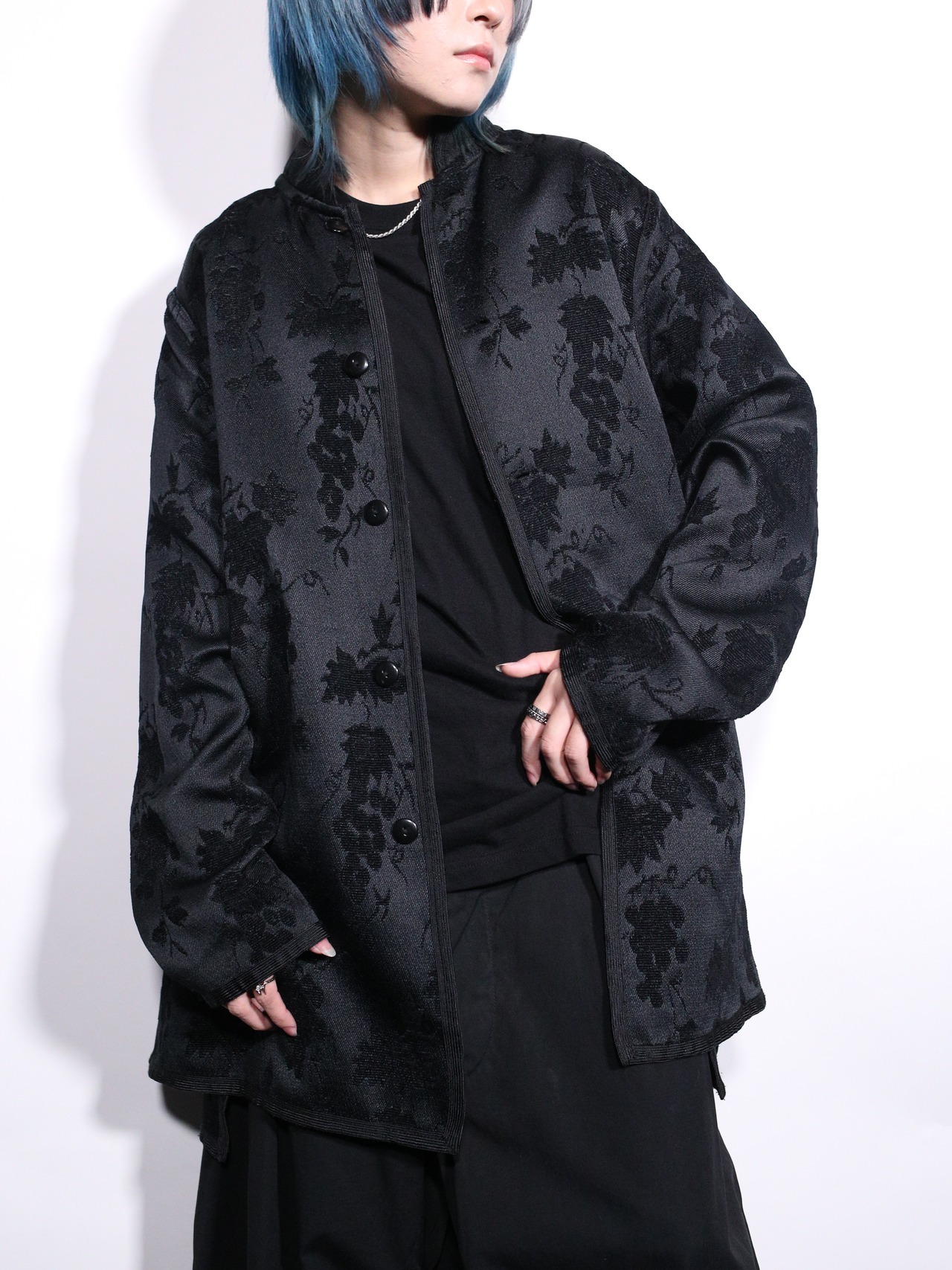 2way chenille paisley & flower pattern reversible jacket - 5