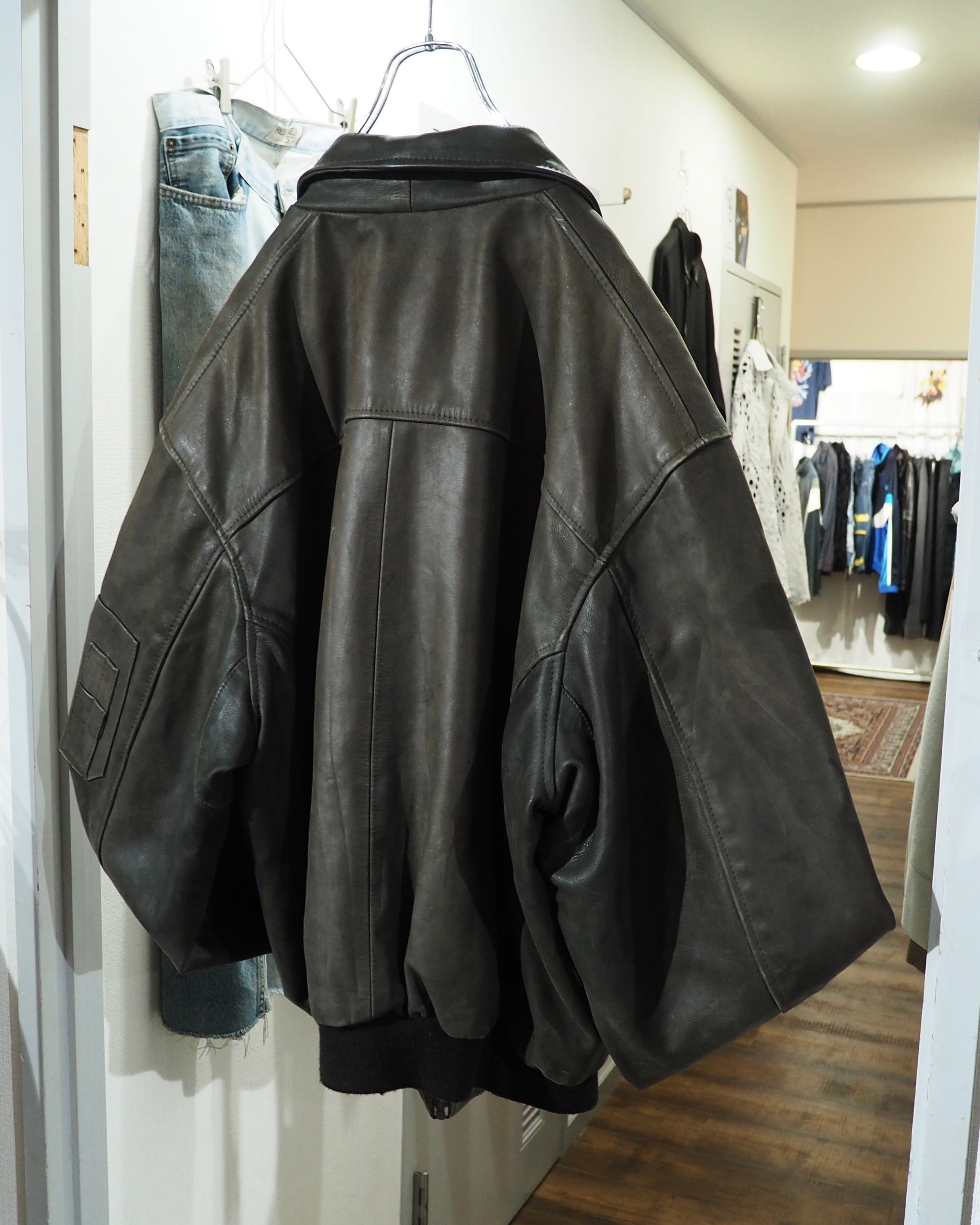 1990s " AVIATRIX " Beautiful Dark Brown Color Vintage Flight Leather Jacket