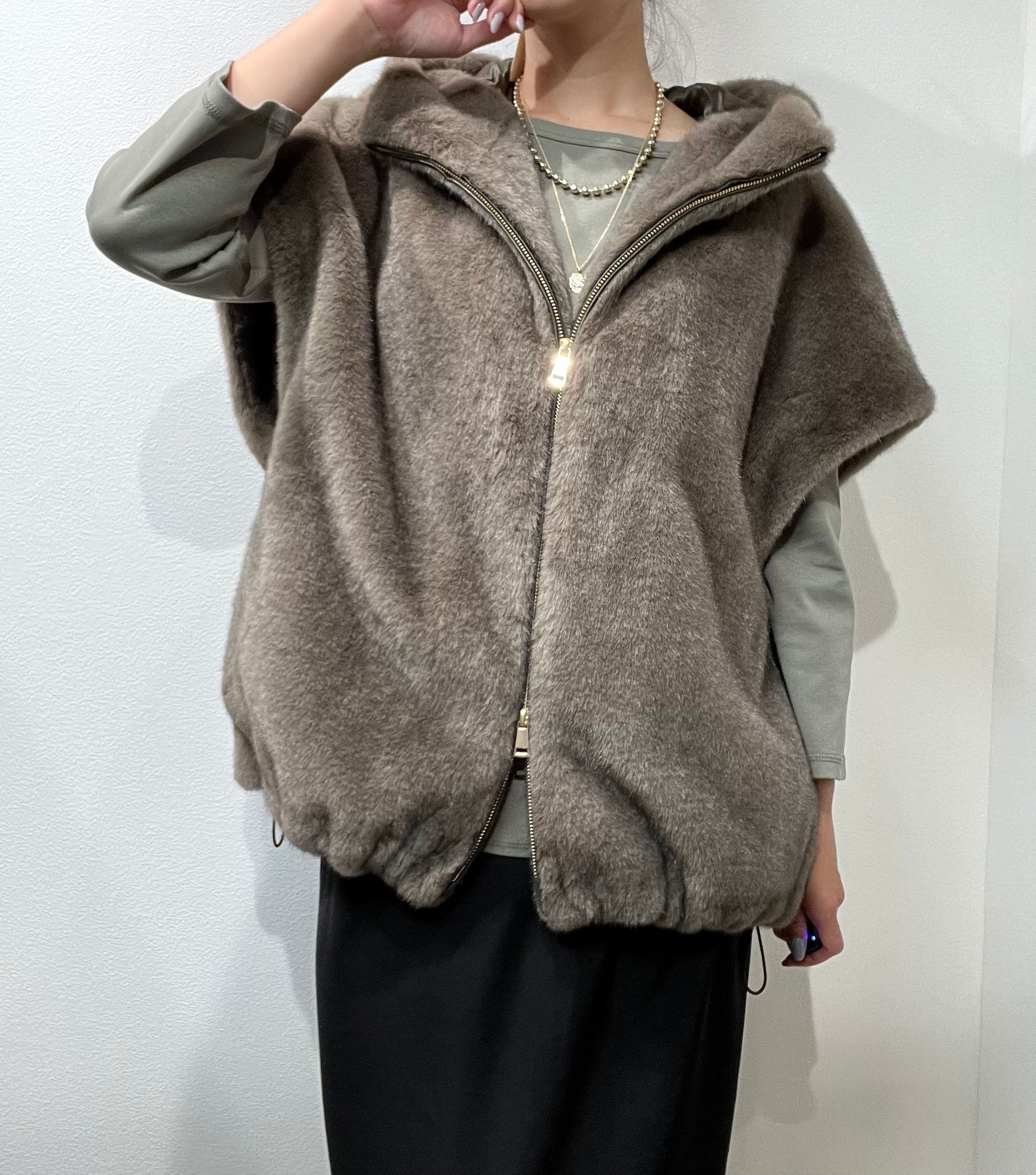 ROBE】ミンクファー調ジップフーディー 532436 | Posie dress セレクト