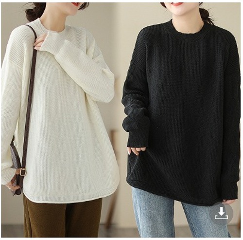 【秋冬新作】ファッションセーター♪アンズ/ブラック2色展開◆#secmff-22908a7