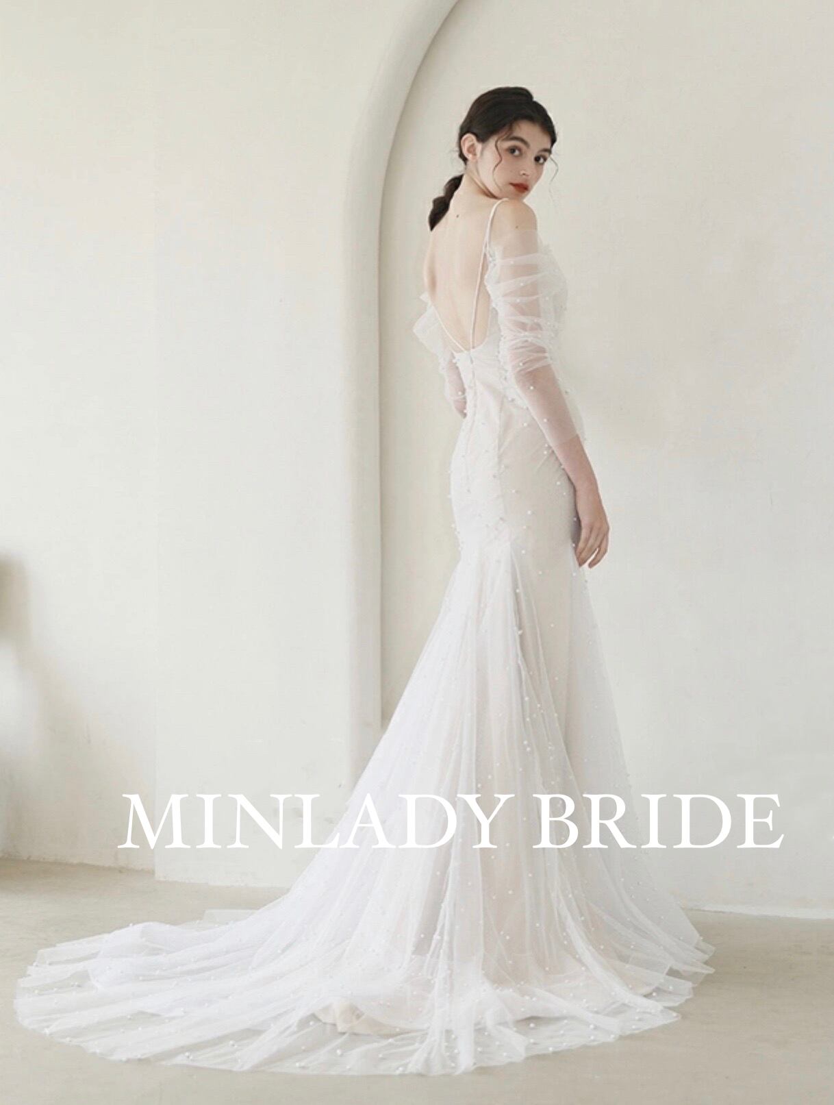 パール マーメイド スパゲティ ウェディングドレス | MINLADY BRIDE
