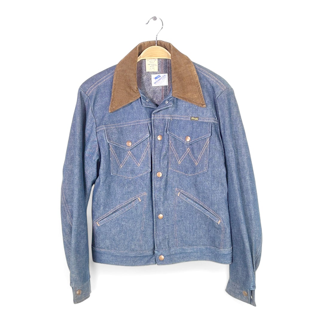 80s ラングラー USA製 美品 JL720NV ヴィンテージデニムジャケット ジージャン トラッカージャケット ジージャン ブランケット WRANGLER サイズM相当 古着 @DA0067