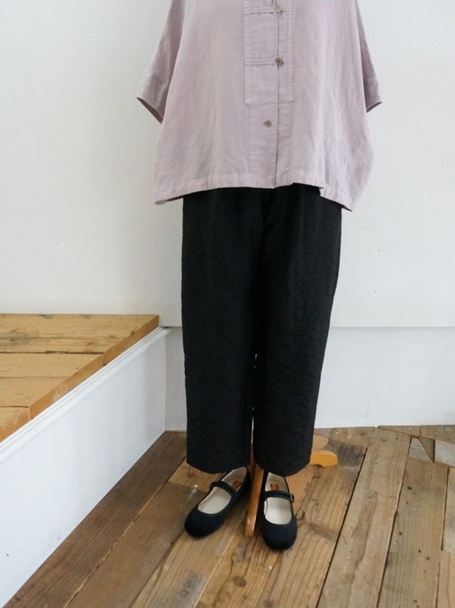 yuni　C/Ny メモリードット刺しゅう クロップドパンツ