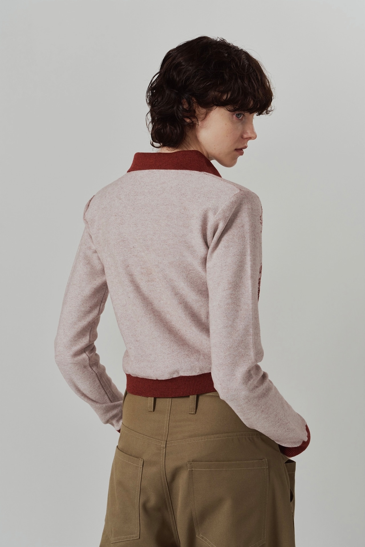 Jacquard Polo Knit / RED - 5