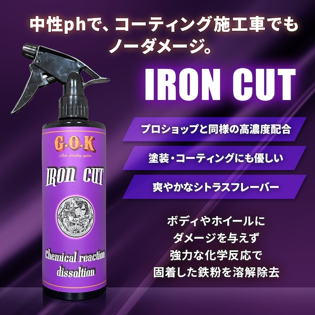 IRON CUT 500ml アイアンカット 鉄粉除去剤 固着した頑固な鉄粉に素早くアプローチして溶解除去