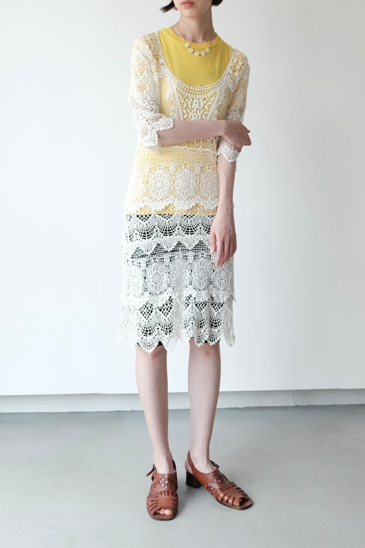 floral lacy mini dress