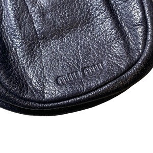 archive MIU MIU black leather mini pouch