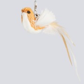 【ROSAUI】猫じゃらし交換用羽根6個セット【本製品は単体使用不可】猫おもちゃ用アクセサリーパーツ 天然羽根＆小鳥 鈴付き 室内猫 運動不足対策 ストレス解消用