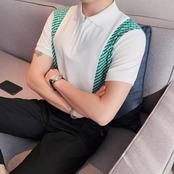 printed polo shirt tops 00260