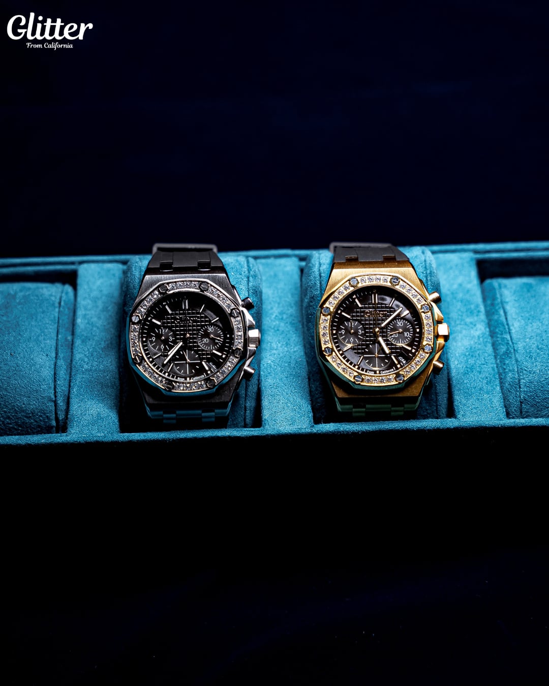 Iced Bezel California Rubber Watch 【SILVER】 | Glitter Iced Bezel California Rubber Watch 【SILVER】 | Glitter