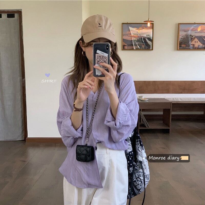 ルーズシャツ トップス サマーVネック薄手ジャケット ロング 夏物 モンロー9467984227
