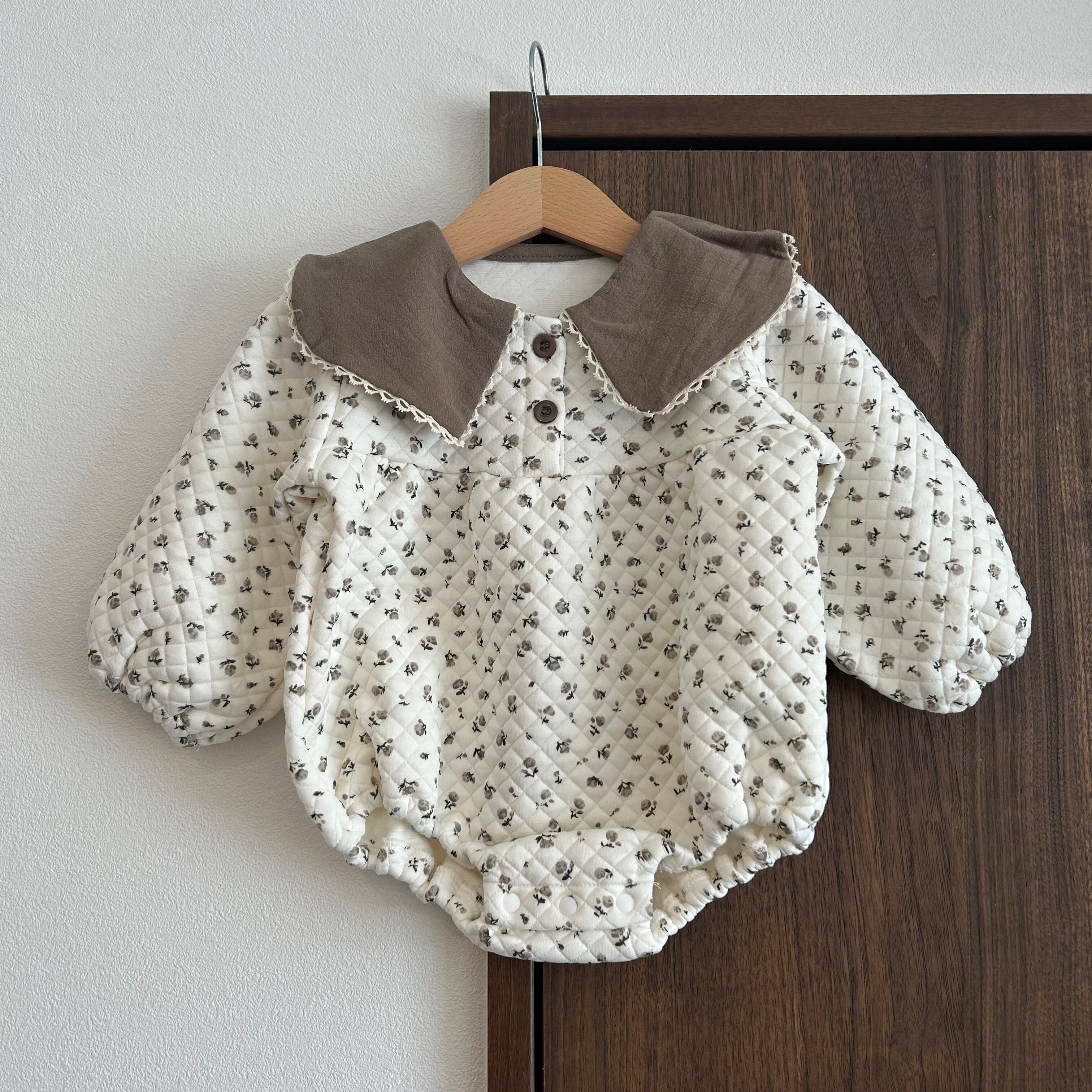 beige collar rompers