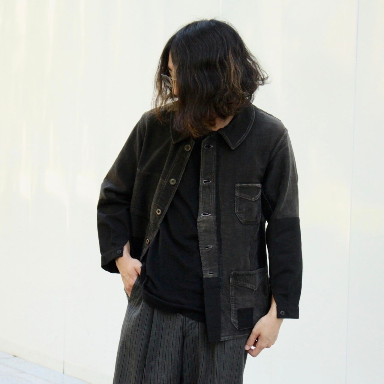 30s LE MONT ST MICHEL Black Moleskin French Work Jacket | Pay ID 30s LE MONT ST MICHEL Black Moleskin French Work Jacket | Pay ID