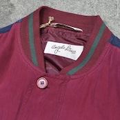 Argyle switching designsilk blouson