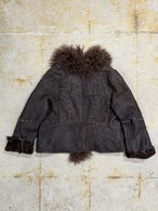 leather fur jacket