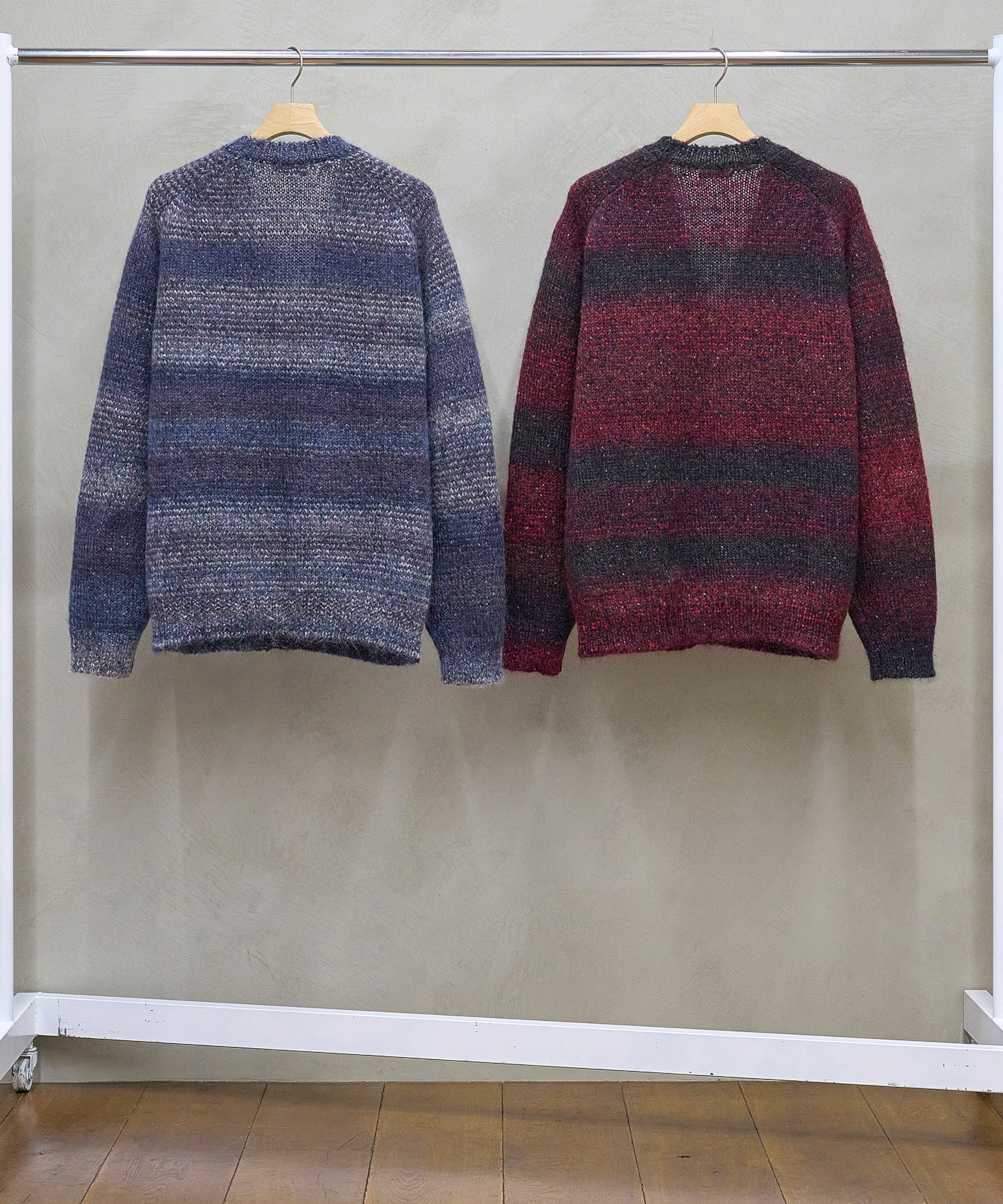 UNUSED / US2530 MOHAIR CARDIGAN (NAVY×GRAY) | AfterSchool
