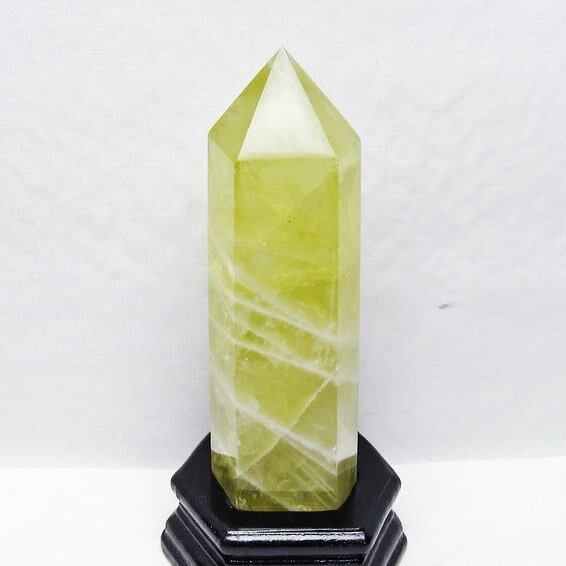 シトリン 六角柱 シトリンクォーツ ポイント 台座付属 一点物 152-4182