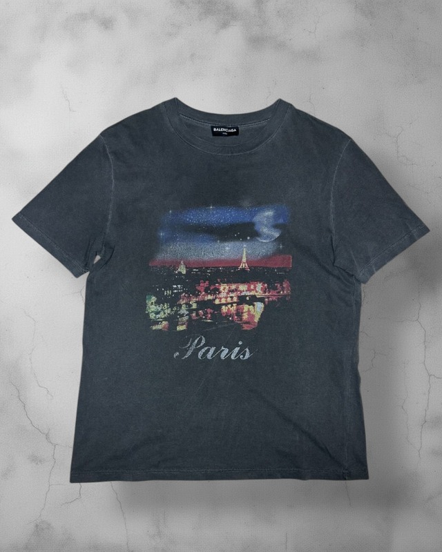 BALENCIAGA 17AW "Paris Nightscape" Graphic Tee
