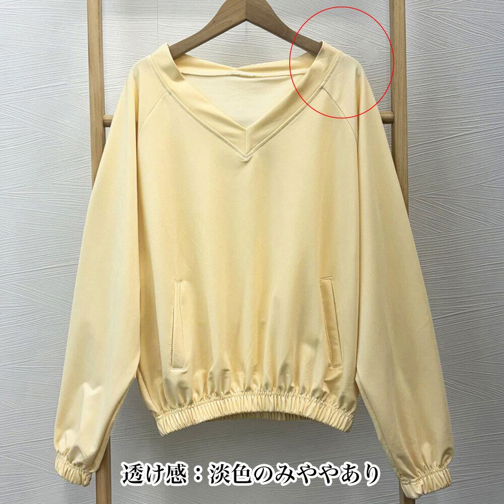 Vネック Tシャツ レディース 春秋 トップス 韓国 ゆったり 大人