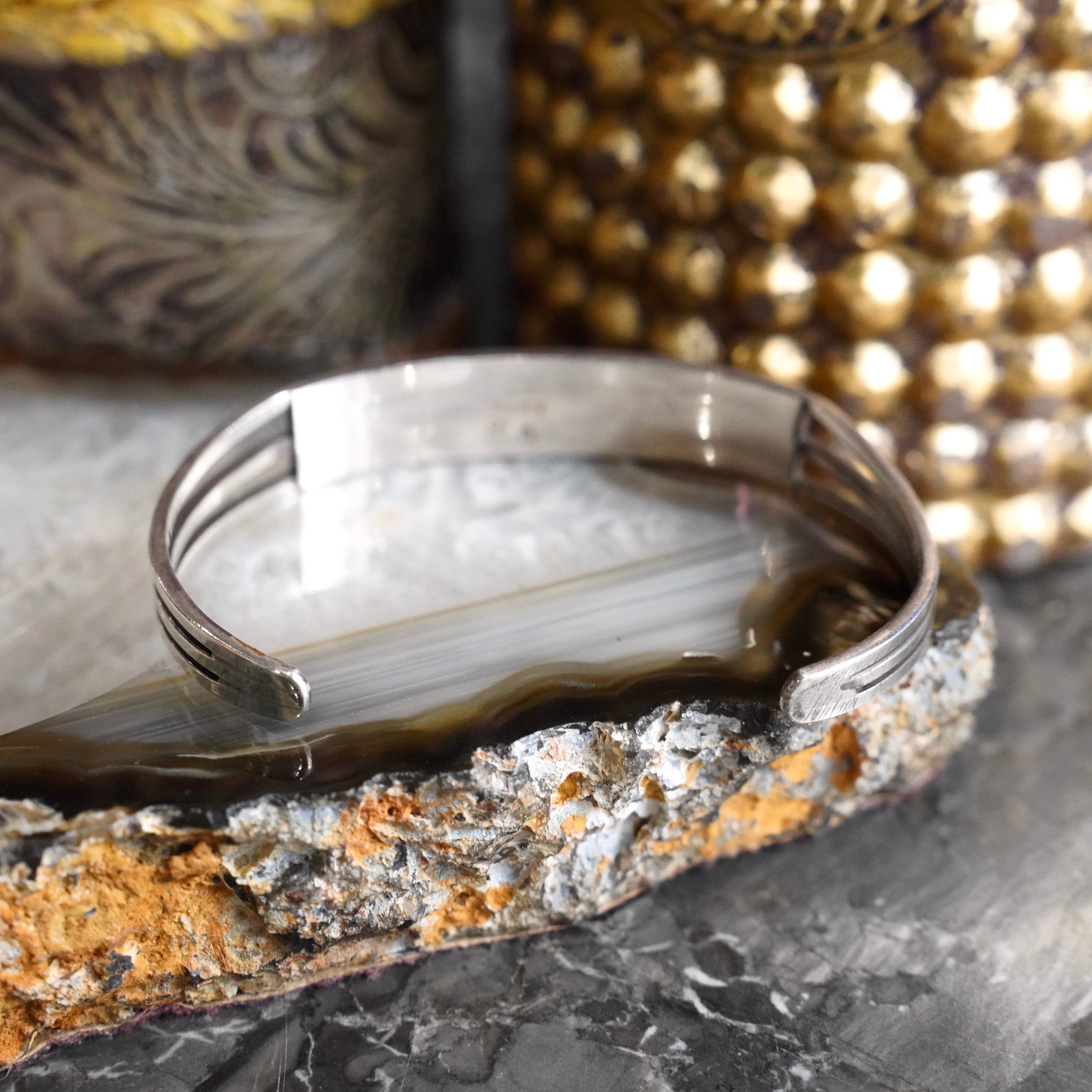 ヴィンテージ　silver バングル 70's〜80's USA VINTAGE INDIAN JEWELRY ZUNI Robert Dalton? DOUBLE