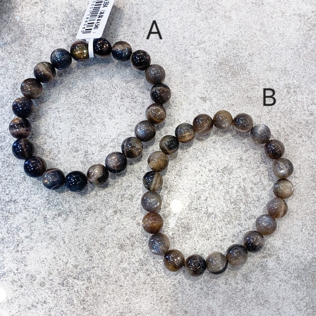 ブラックサンムーンストーン ブレスレット 10mm【BR409】