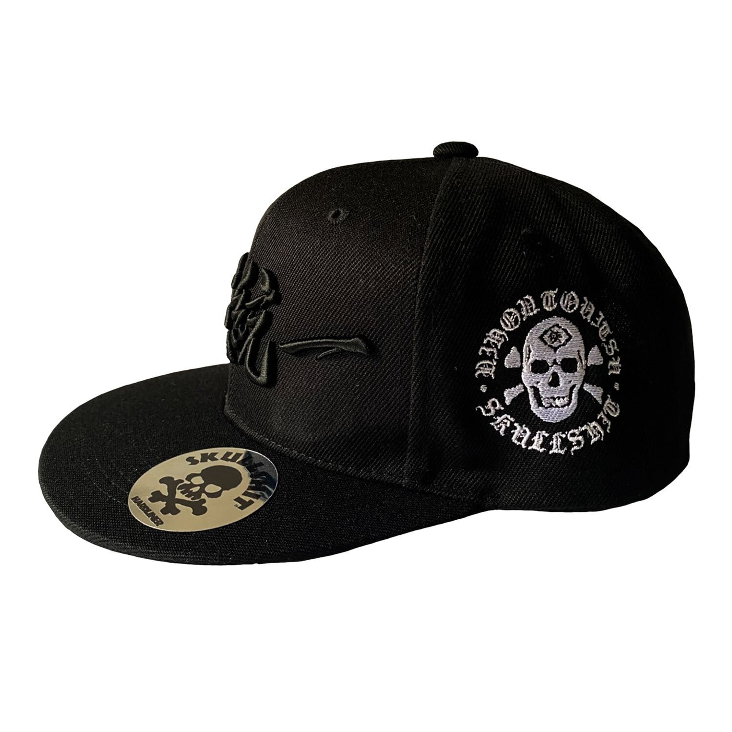 日本統一 × SKULLSHIT 3D 刺繍ロゴ スナップバック（BLACK × BLACK