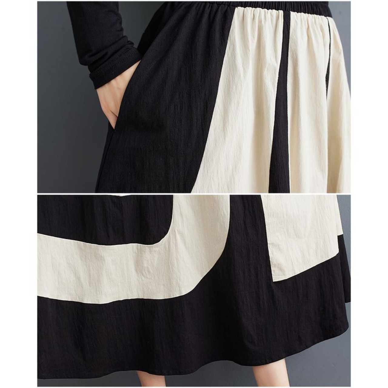 モノトーン グラフィック スカート 00244