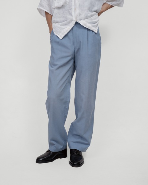 [90's] "Italian Vintage" Polyester Viscose 2-Pleat Trousers (Made in Italy)