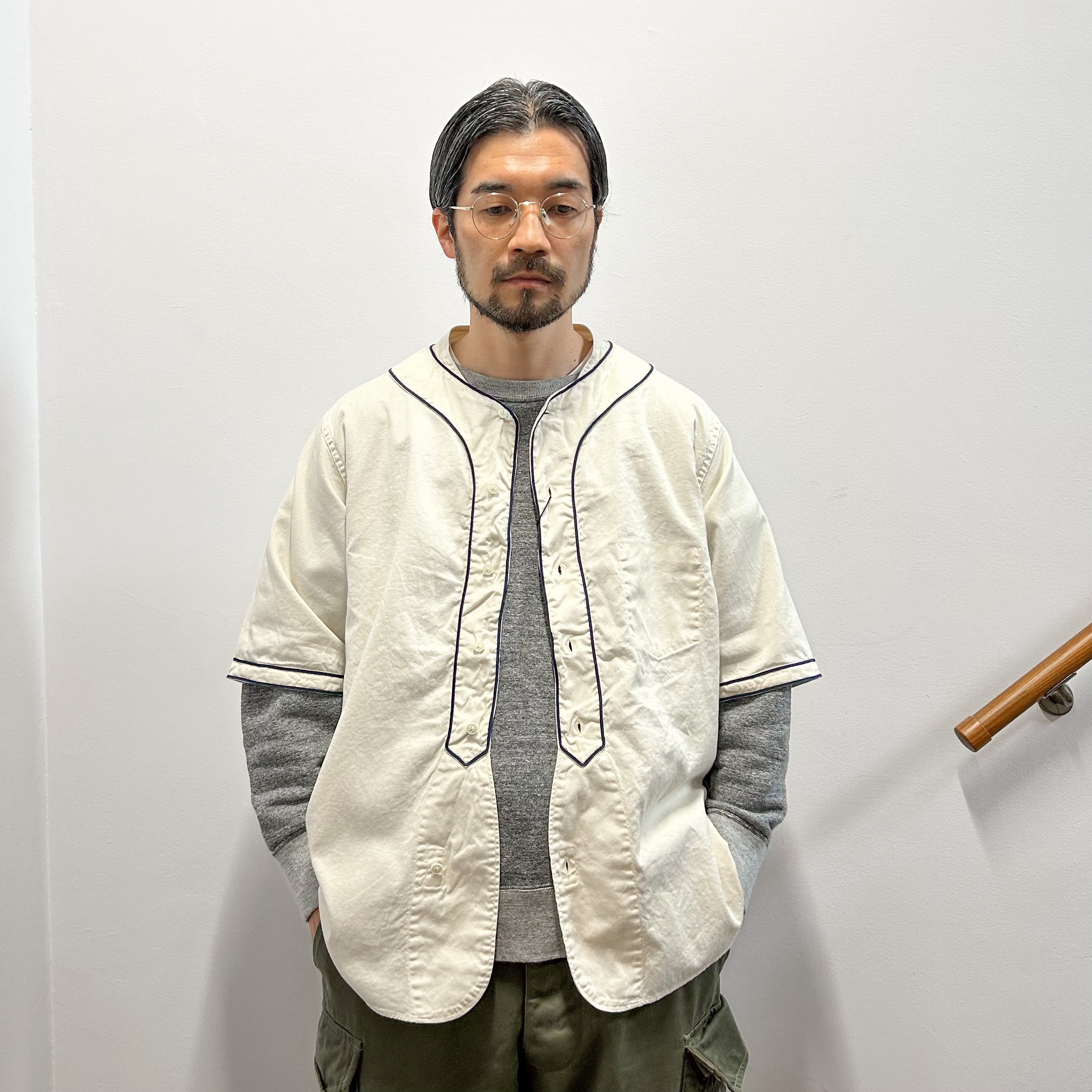 NIGEL CABOURN / BASEBALL SHIRT SHORT SLEEVE TYPE2 (ナイジェルケーボン ベースボールシャツ)