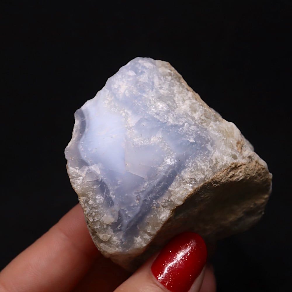 マウントエアリー ブルー アゲート 129g AG347 原石 瑪瑙 鉱物 天然石