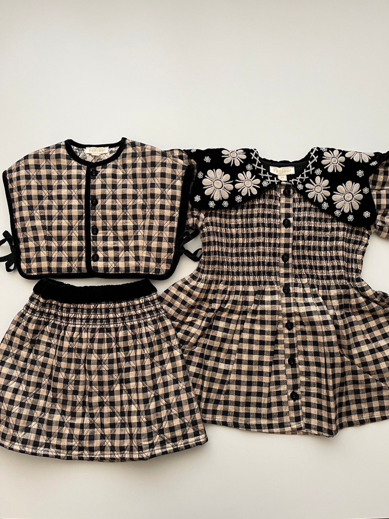 QUILTED TOP & SKIRT SET - 8y,10y,12y / Bonjour Diary