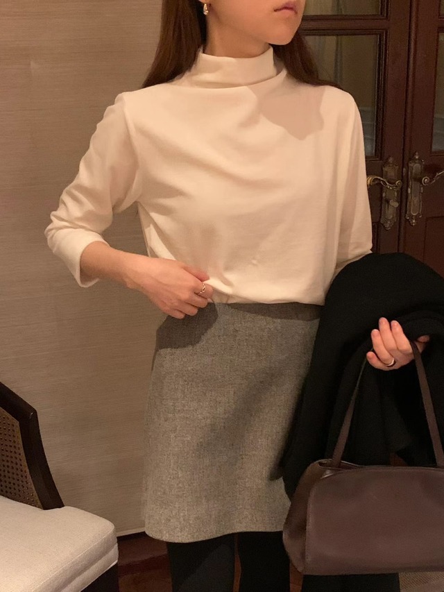 (予約) ounce / Velvet turtleneck tee 2color