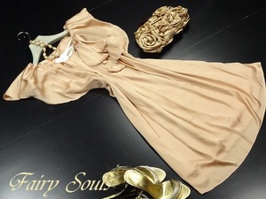 ★送料無料★9号(M)★光沢パ－ティ－ワンピ－ス[OPN6341]