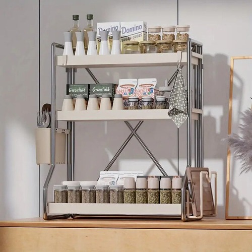 小物 収納 ラック 化粧品収納 3層 キッチン収納棚 調味料メイクアップオーガナイザー おしゃれ 北欧