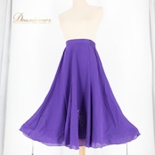 社交ダンス 衣装 スタンダード スカート レッスンウェア レディース 紫 シンプル パープル系 フォーマル 練習着 無地 上品 気品 透け感 大人の色香 バイオレット ラインストーン付き 日本製 伸縮性 薄手 着回し おしゃれ フレアスカート レディースファッション 舞台衣装 ダンスウェア 社交ダンス用品 体型カバー