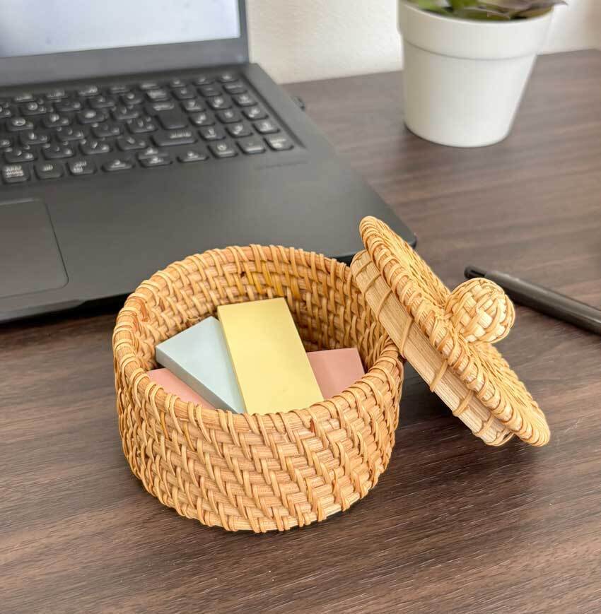 ラタン 小物収納ケース（フタ付き）(RTA-919M) | Naturalsoul