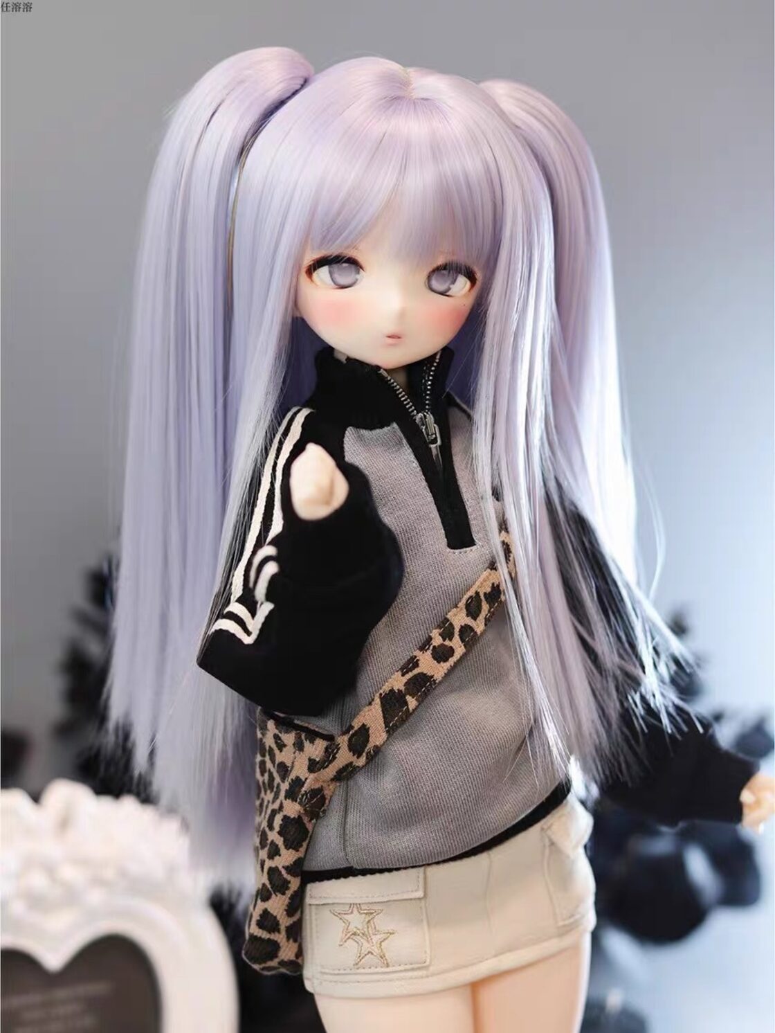全4色！ハーフアップ ツインテール セットウィッグ BJD 1/3 1/4 MDD 