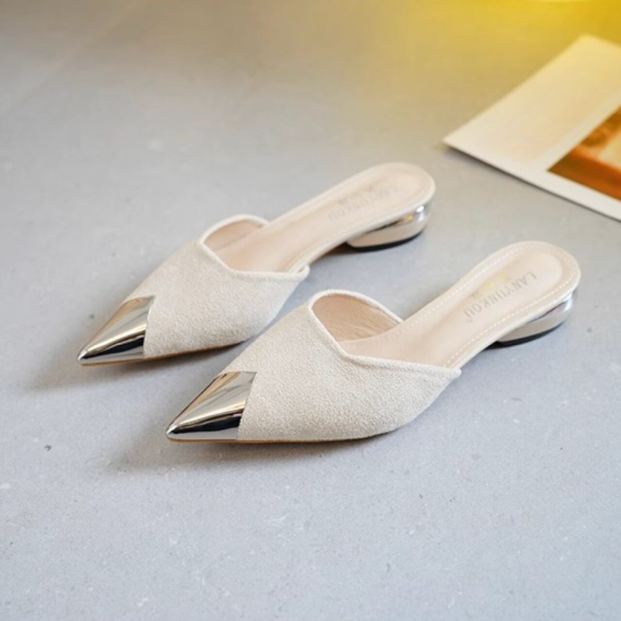 ポインテッドミュール メタルアクセントポインテッドトゥミュール F00588 | Fortuna