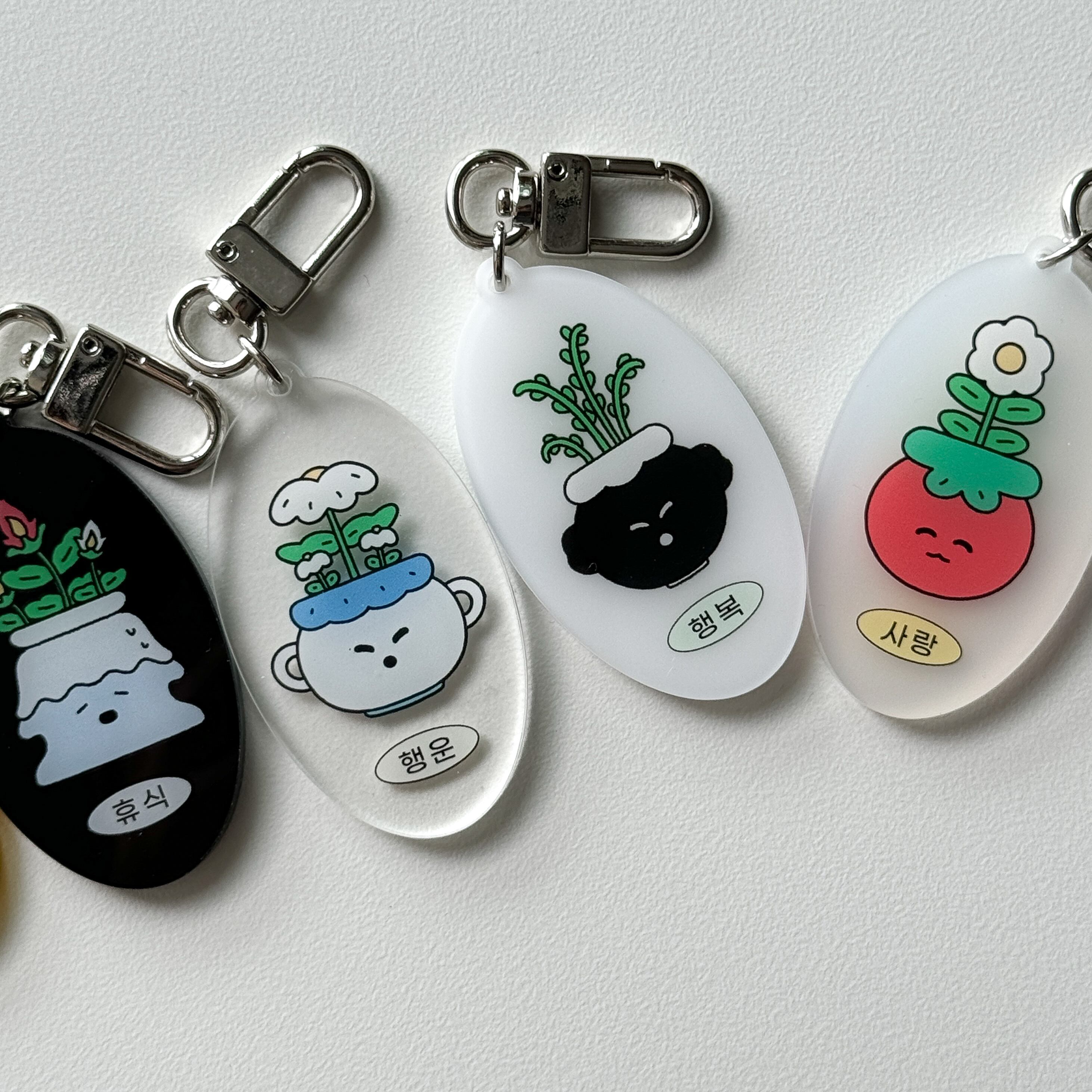 BING BING MUNGU】キーリング 話す花瓶シリーズ お守り | 韓国文具