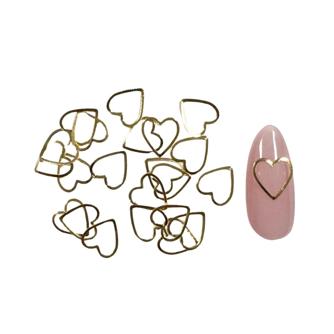 ネイルパーツ ハートフレーム ゴールド / シルバー 5mm